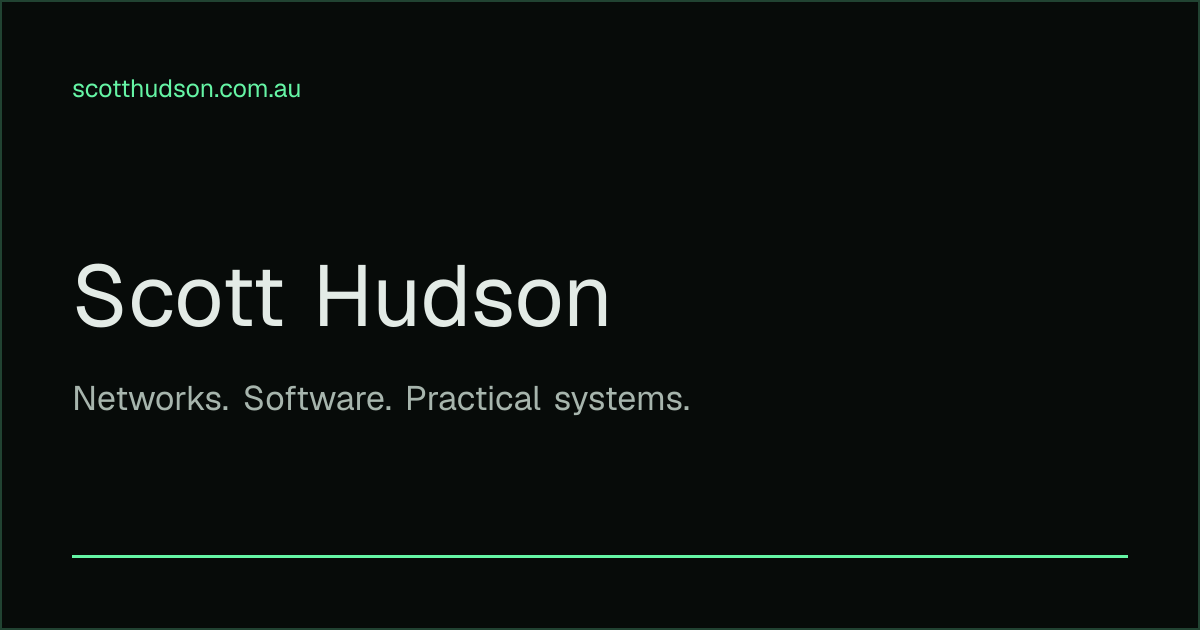 Log — Project notes & write-ups | Scott Hudson